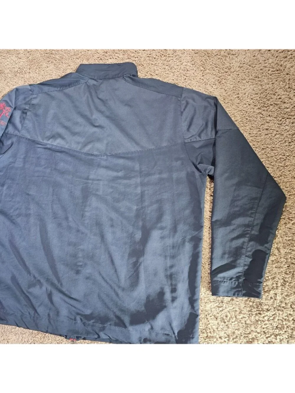 Nike Golf Jacket Mens L Gray Full Zip South Ridge Golf Club Embroidery Pocket - Picture 10 of 12